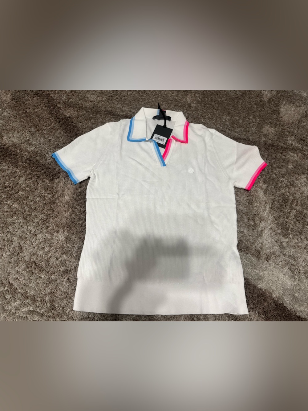 G/FORE Womens Johnny Collar Cotton Blend Rib Golf Polo